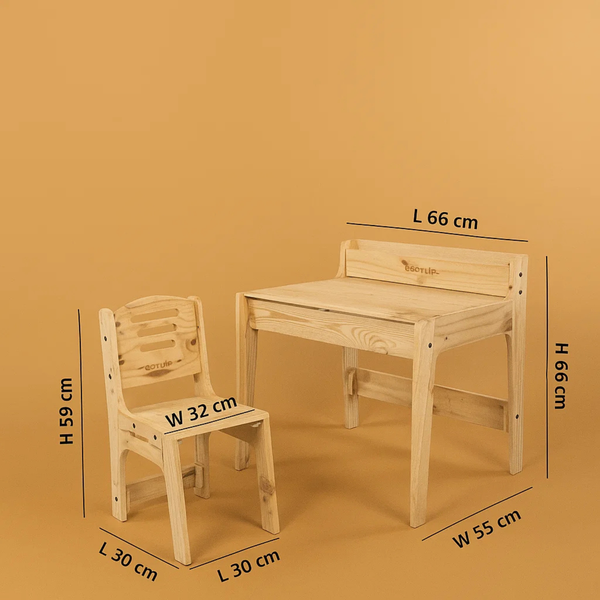 PineWood Table Chair Set (2-10 yrs)