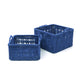 Blue cotton rope basket-set of 2