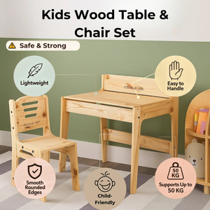 PineWood Table Chair Set (2-10 yrs)