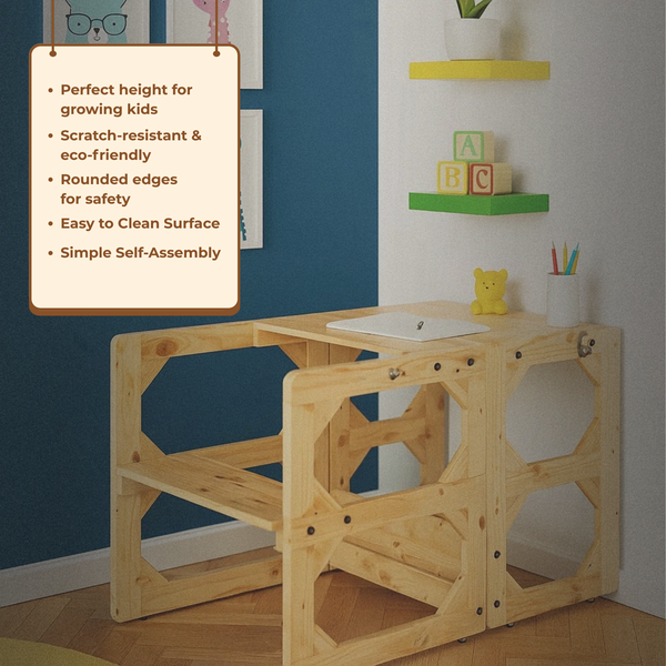 Convertible Kids Table Chair & Step Ladder (3-8 Yrs)