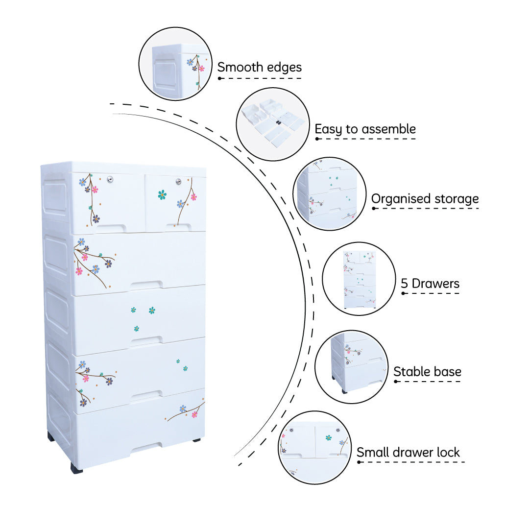 White Chest Of Drawer White