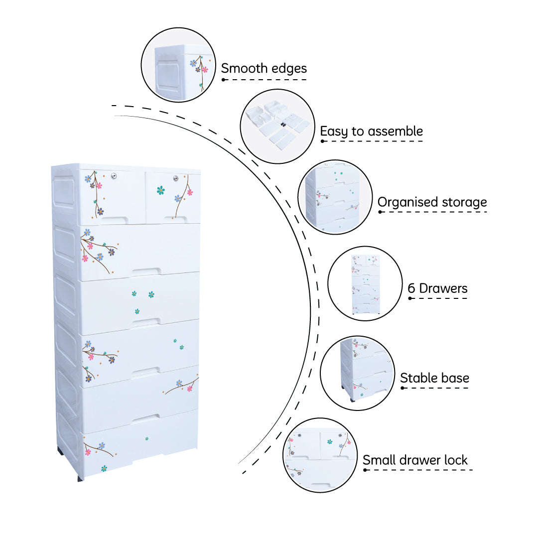 White Chest Of Drawer Large