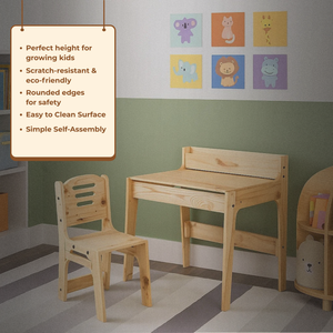 PineWood Table Chair Set (2-10 yrs)