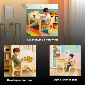 PineWood Table Chair Set (2-10 yrs)