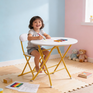 Round Foldable Desk & Chair Set