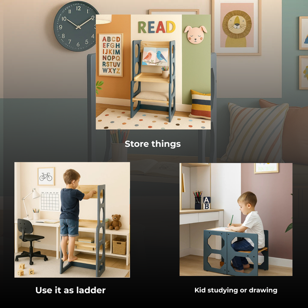 Convertible Kids Table Chair & Step Ladder (3-8 Yrs)