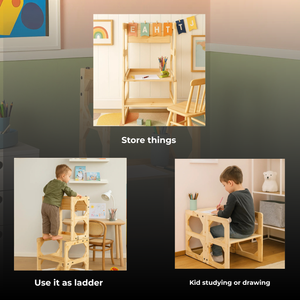 Convertible Kids Table Chair & Step Ladder (3-8 Yrs)
