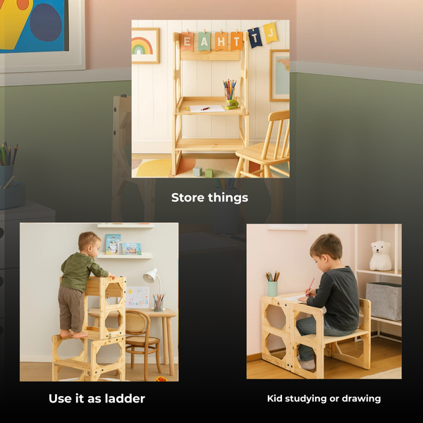 Convertible Kids Table Chair & Step Ladder (3-8 Yrs)