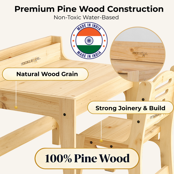 PineWood Table Chair Set (2-10 yrs)