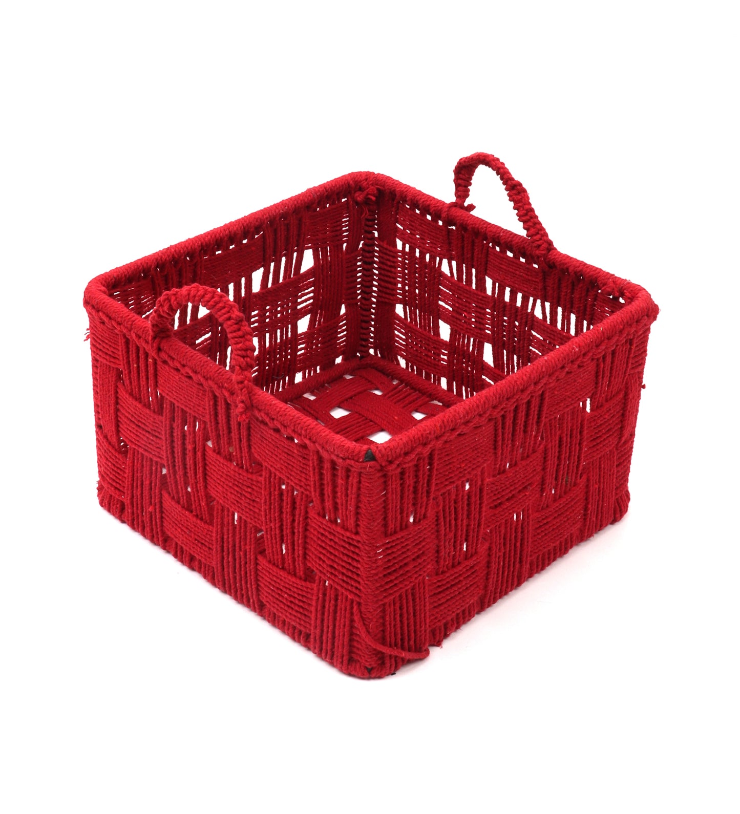 Cotton Rope Basket Red (Small)