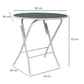 Foldable Round Table Chair Set Green(Large)