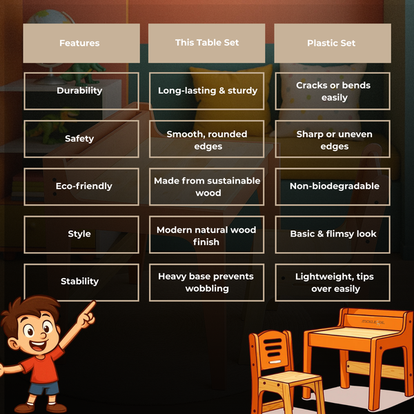 PineWood Table Chair Set (2-10 yrs)