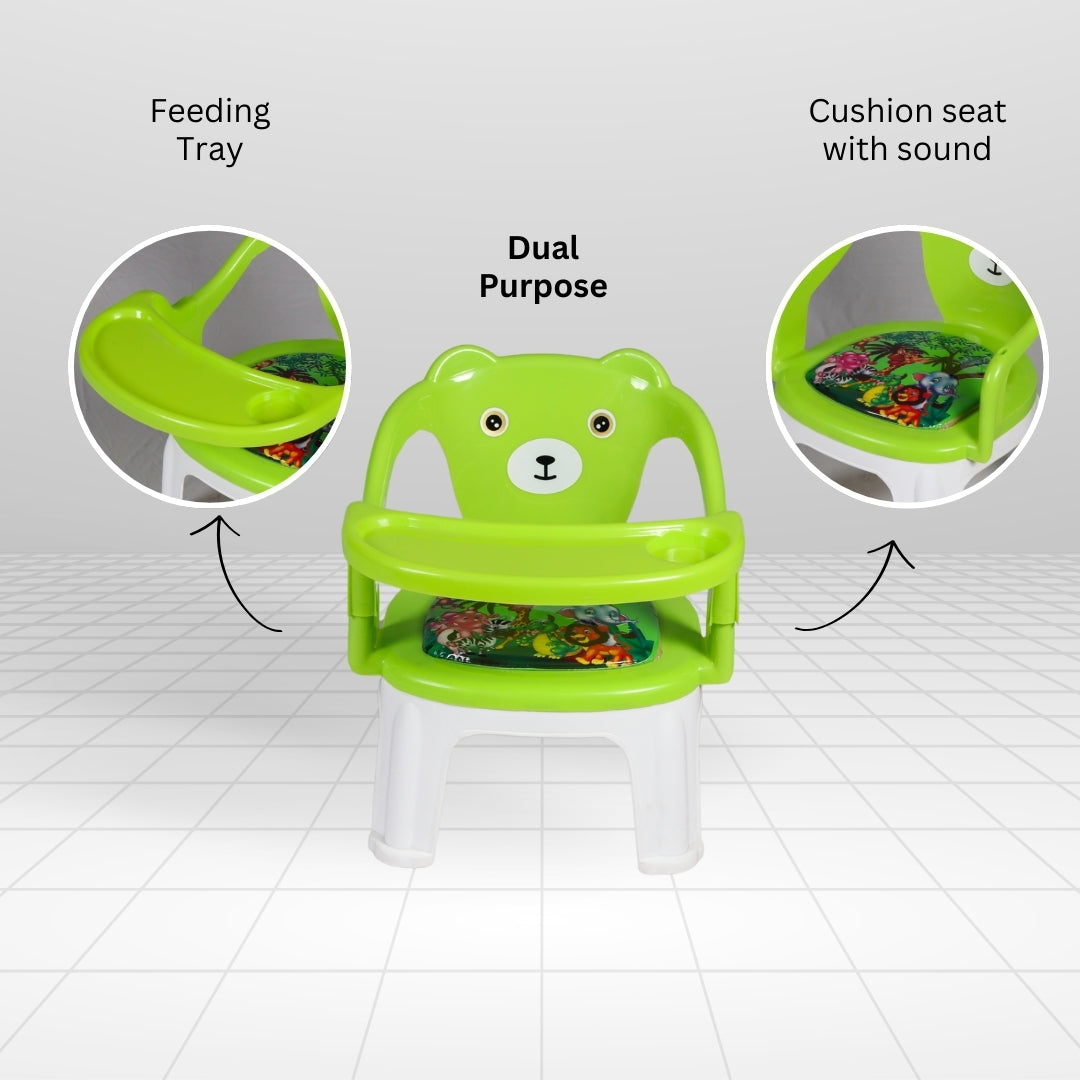 Kids Chair With Cushion Seat Green