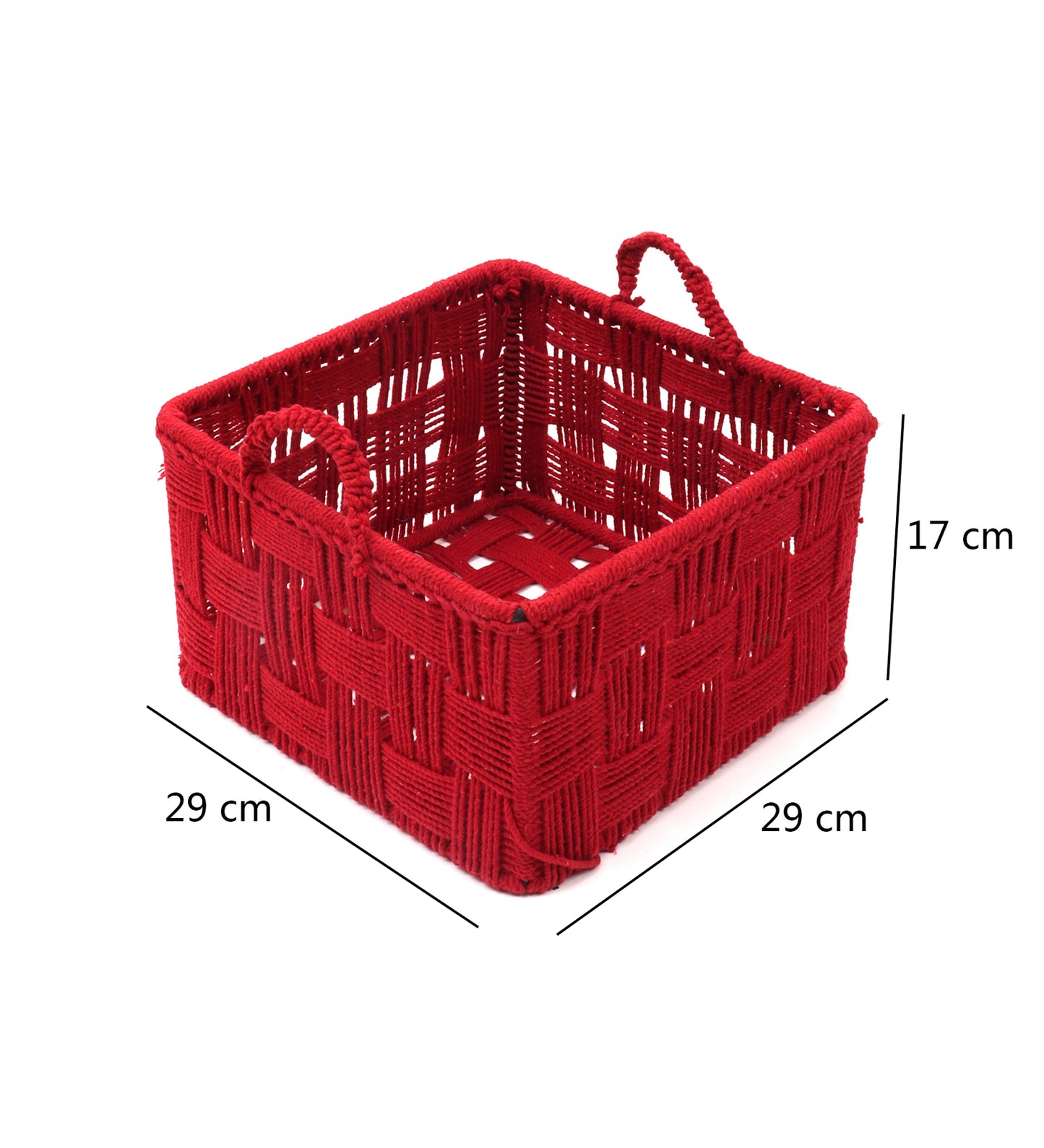 Cotton Rope Basket Red (Small)