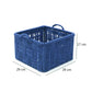 Blue cotton rope basket-set of 2