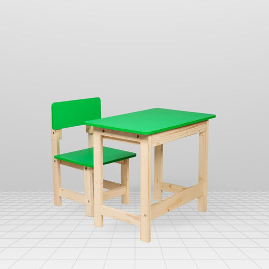 Wooden Table Chair Set Green (3-6 yrs)