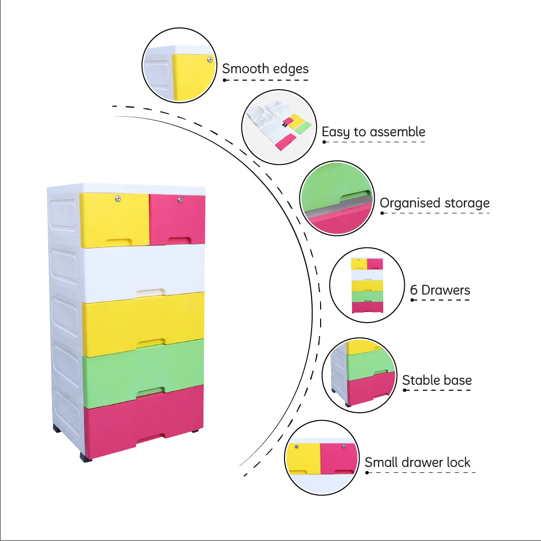 Soft Hued Chest Of Drawer Multicolor