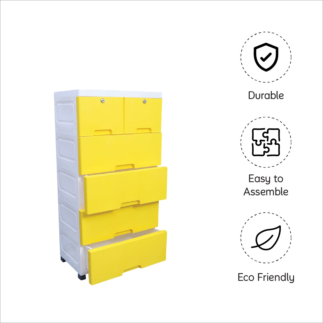 Soft Hued Chest Of Drawer Yellow (Large)