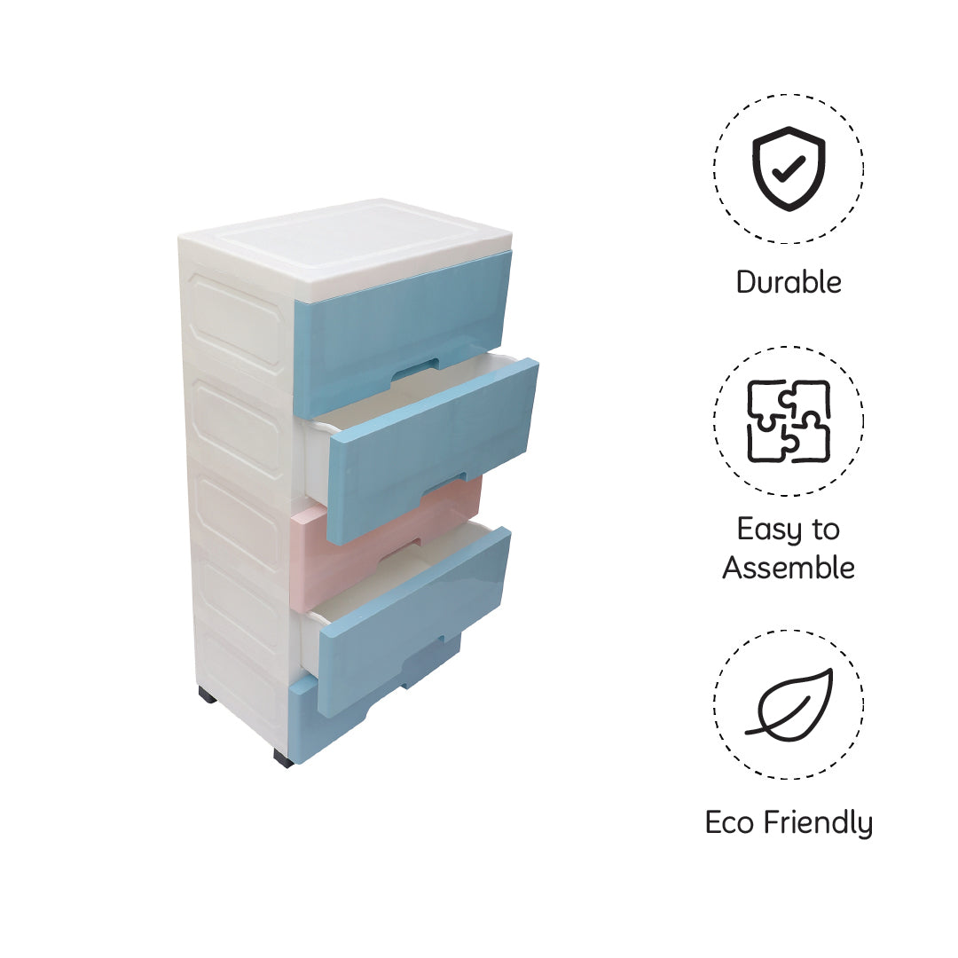 Soft Hued Chest Of Drawer Blue Pink