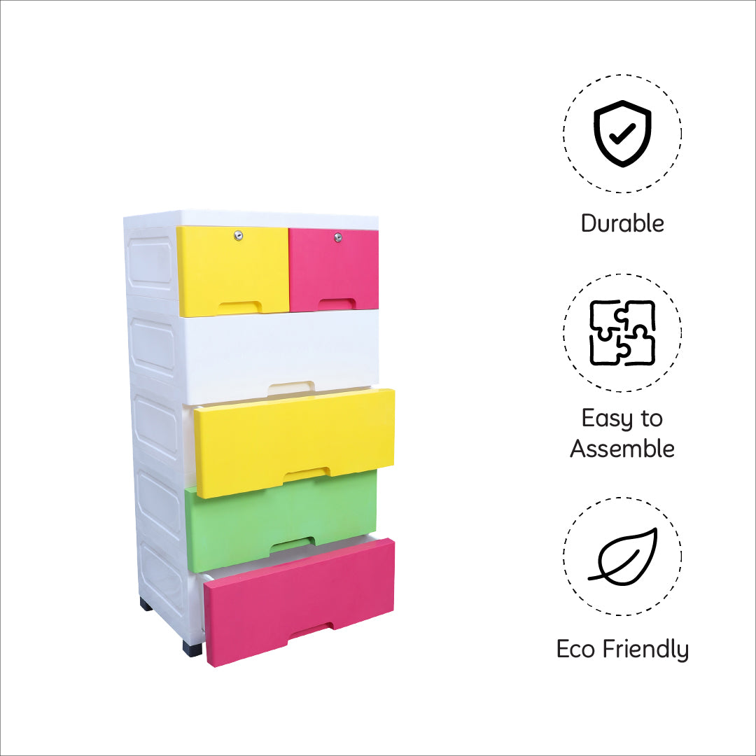 Soft Hued Chest Of Drawer Multicolor