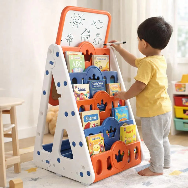 Story & Scribble Book Rack+White Board