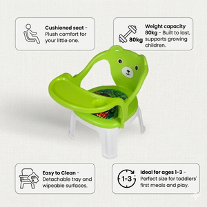 Kids Chair With Cushion Seat Green