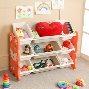 Storage Rack with Plastic Baskets