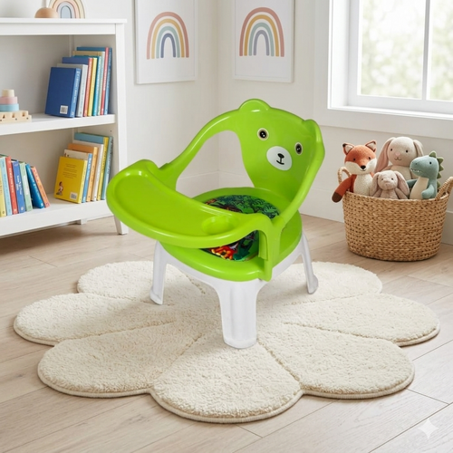 Kids Chair With Cushion Seat Green