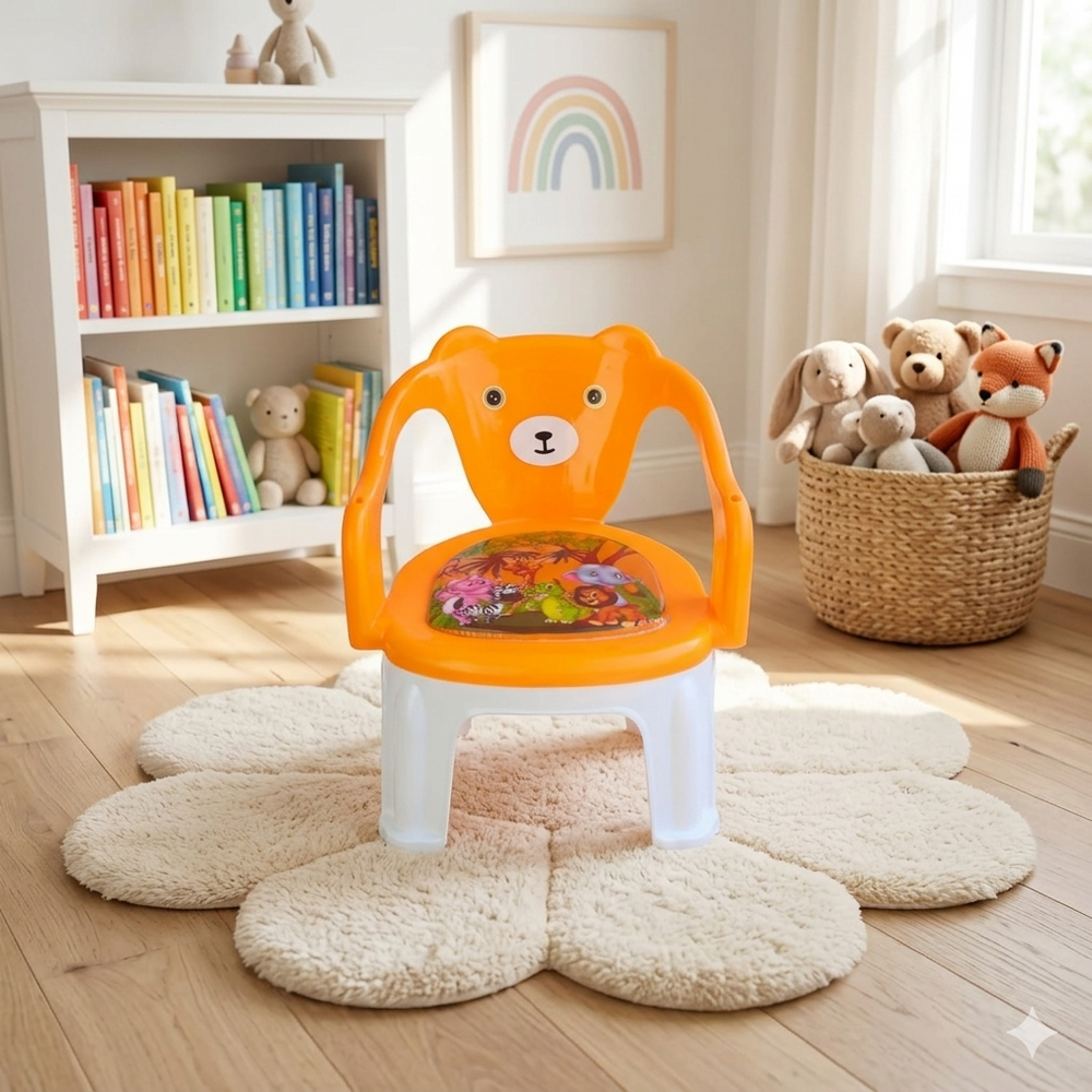 Kids Chair With Cushion Seat Green