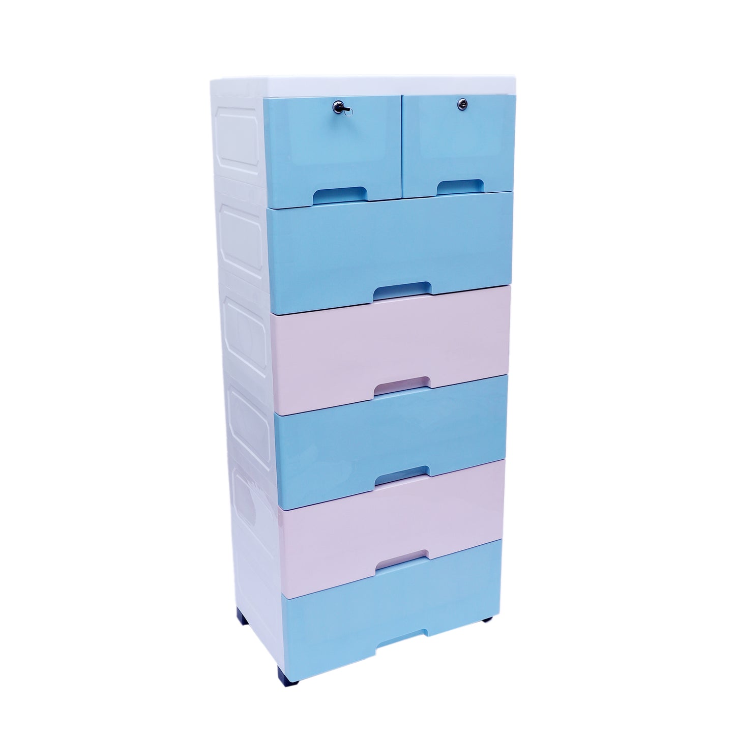 Soft Hued Chest of Drawer Pink & Blue