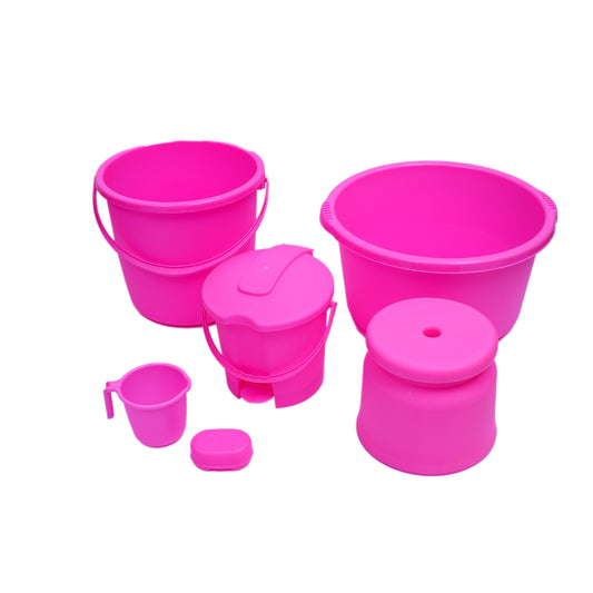 Bath Accessory Combo Set Pink