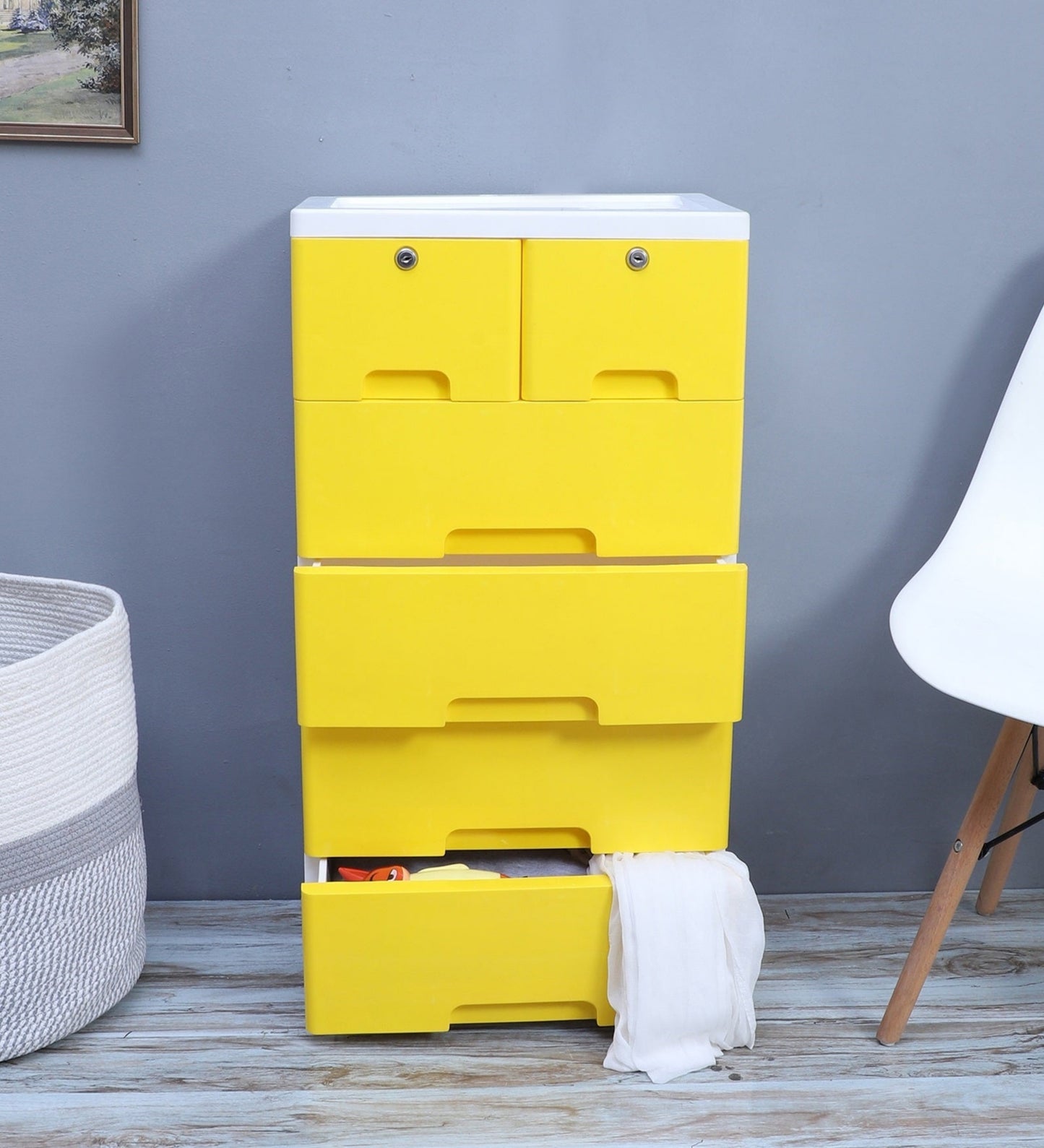 Soft Hued Chest Of Drawer Yellow (Large)
