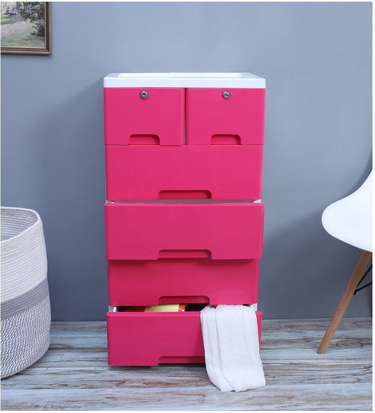 Soft Hued Chest Of Drawer Pink (Large)