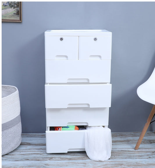 Soft Hued Chest Of Drawer White (Large)