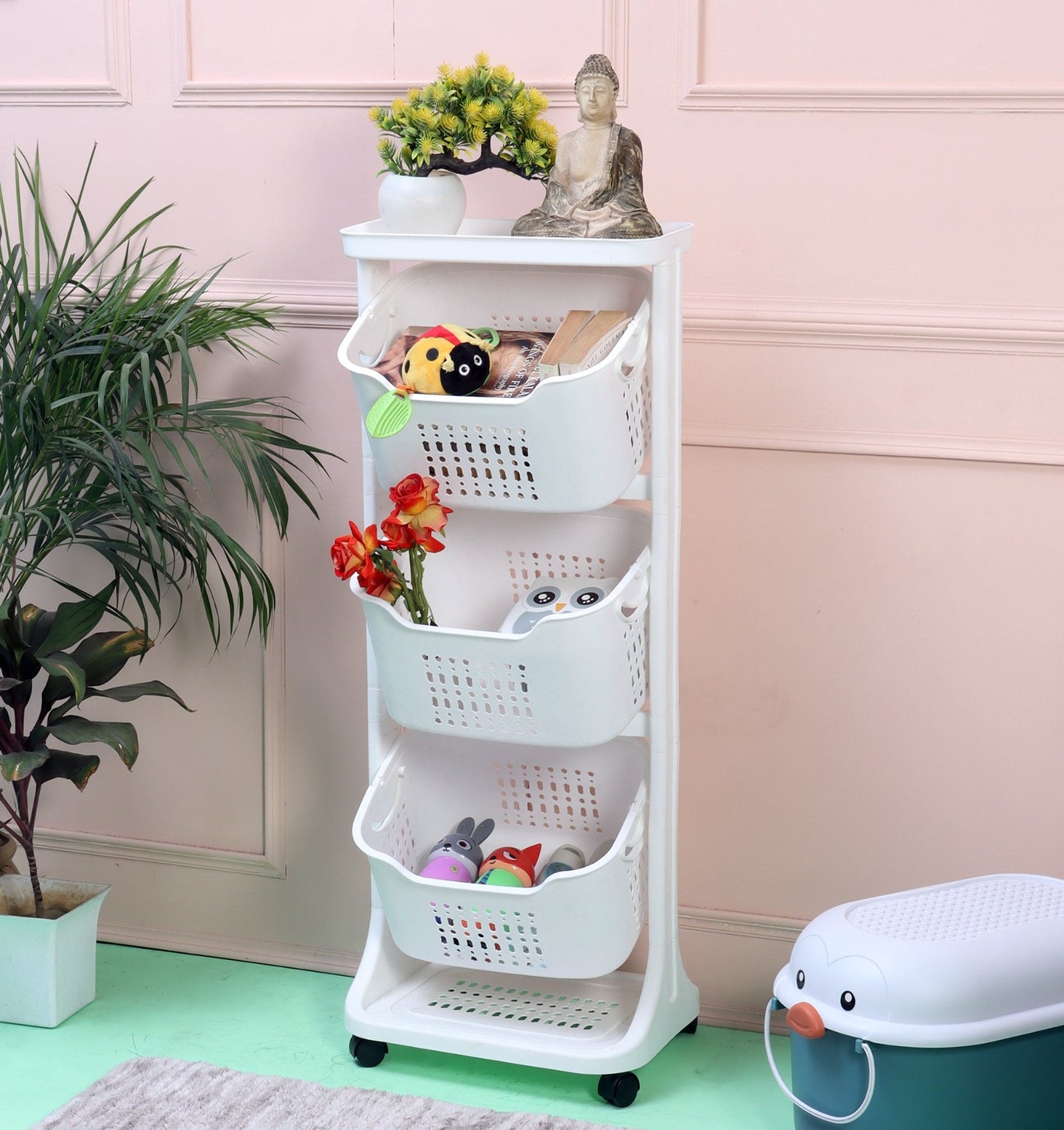 Storage Rolling Cart (White)