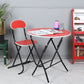 Foldable Round Table Chair Set Red (Large)