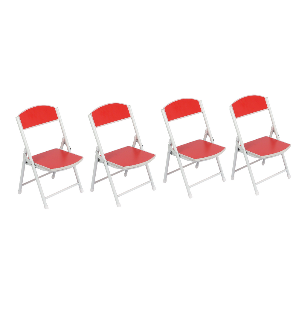 Foldable Chair for Kids Red Set of 4