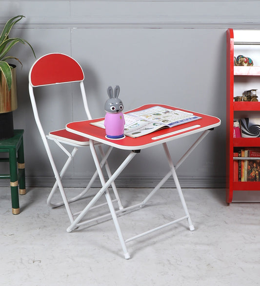 Foldable Table Chair Set Red (Large)