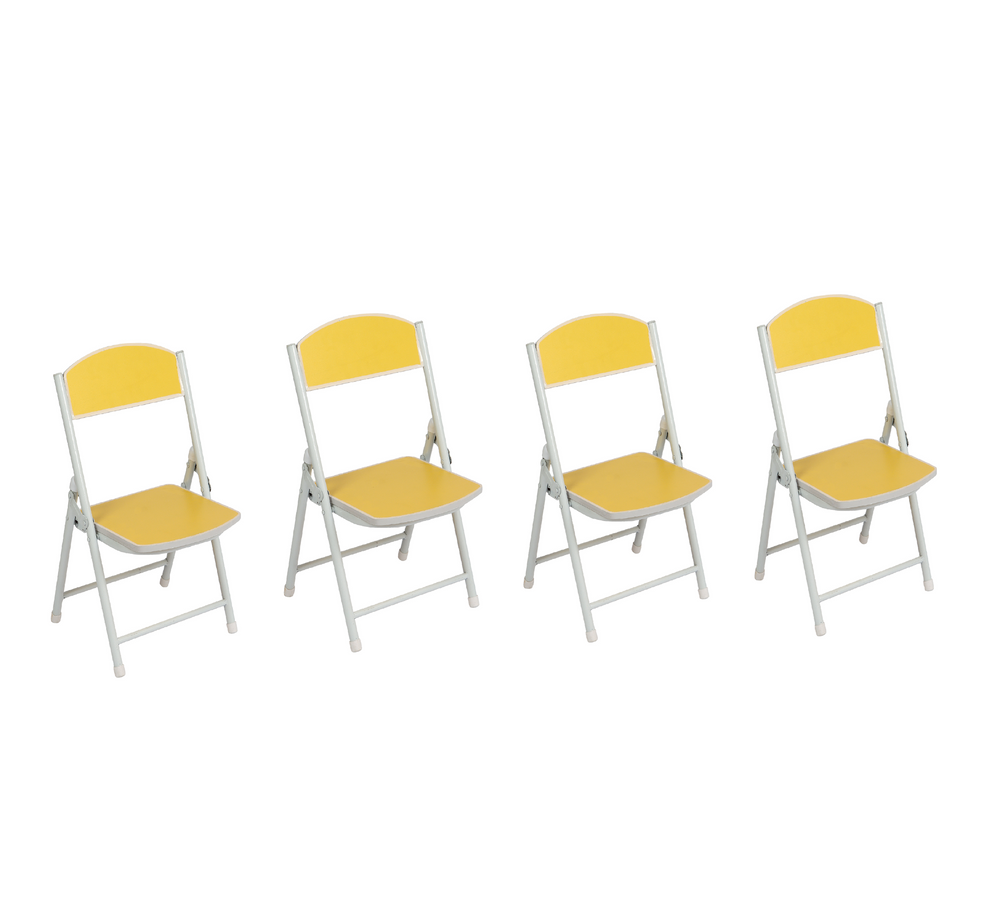 Foldable Chair for Kids Yellow Set of 4