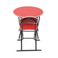 Foldable Round Table Chair Set Red (Large)