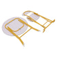 Foldable Round Table Chair Set White (Large)