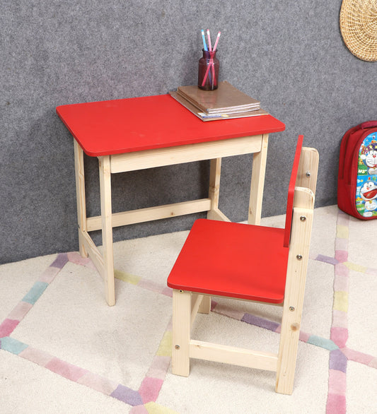 Wooden Table Chair Set Red (3-6 yrs)