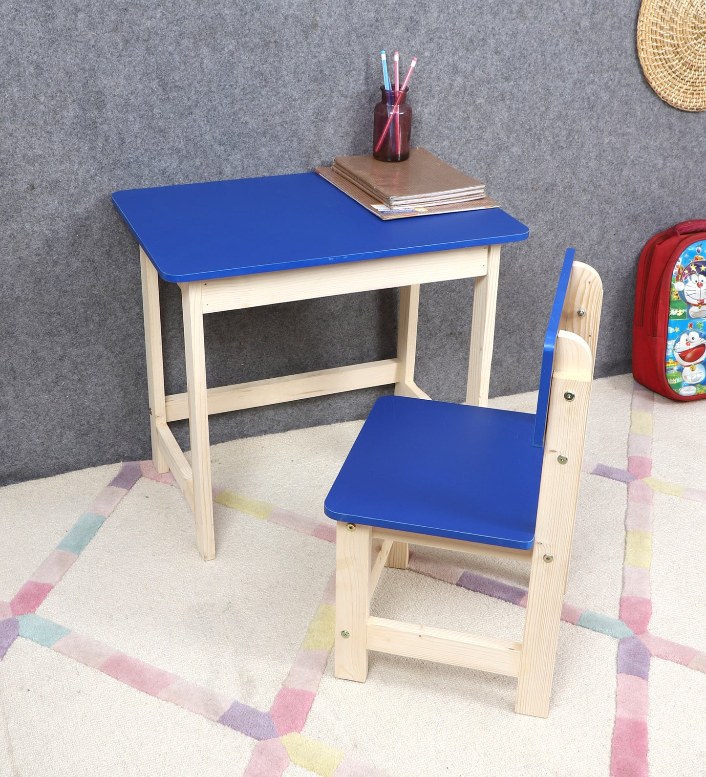 Wooden Table Chair Set Blue (3-6 yrs)