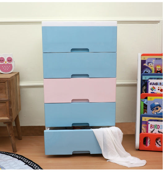 Soft Hued Chest Of Drawer Blue Pink