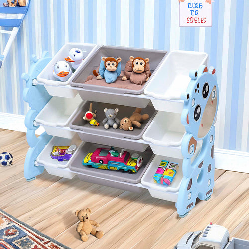 Storage Rack with Plastic Baskets