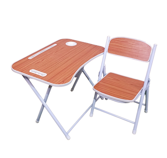 Foldable Table Chair Set Walnut (3-6 yrs)
