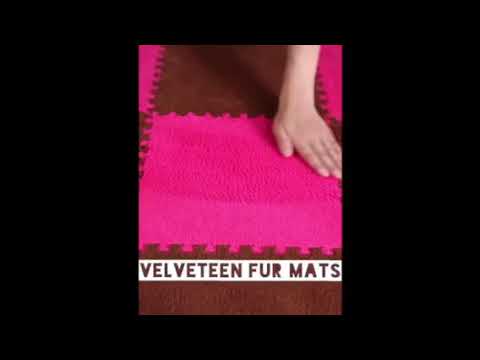 Soft Fur EVA Mats 10 pcs Rose Pink & Blue