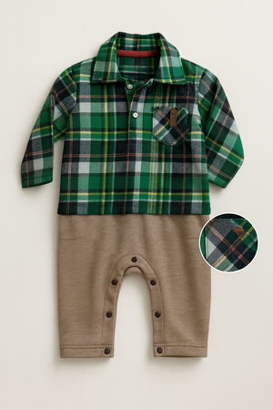 Little Explorer Check Romper