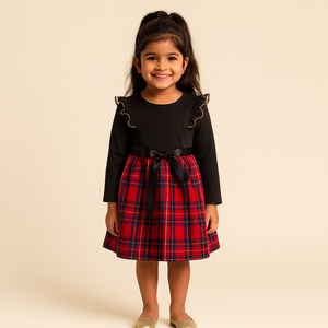 Crimson Check Frock