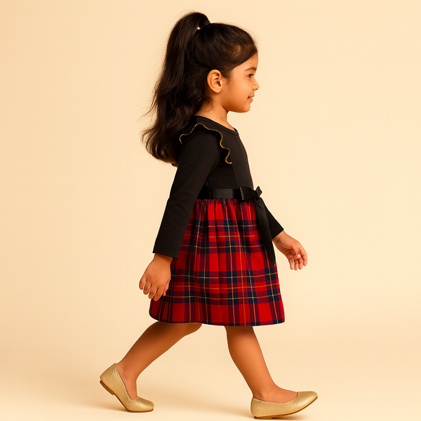 Crimson Check Frock